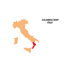 Calabria Regions Map Highlighted On Italy Map