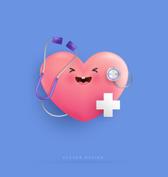 Cartoon Heart Character And Medical Doctor