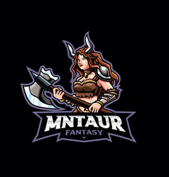 Female Minotaur Mascot Logo Design