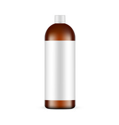 Amber Tall Cosmetic Bottle Mockup With Blank Label