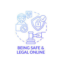 Being Safe And Legal Online Dark Blue Concept Icon