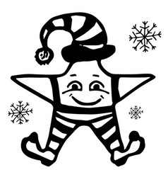 Doodle Christmas Funny Star In Striped Panties