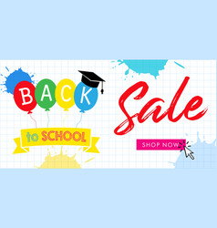 Back To School Colored Balloons Sale Banner