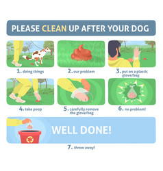 Clean Up Dog Poop Infographic Set