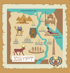 Egypt Ancient Map Egyptian Travel Landmark