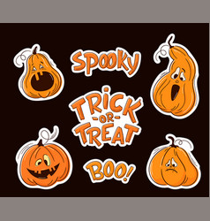 Halloween Stickers Set One Line Hand Drawn