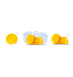 Money Coin Gold Icon 3d Or Flat Golden Penny Cash