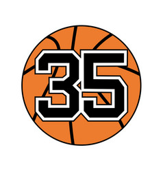 Ball Of Basketball Symbol With Number 35