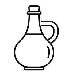 Canola Oil Glass Bottle Icon Outline Plant