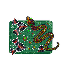 Snake In Australian Aboriginal Style