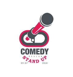 Comedy Stand Up Show Emblem With Date