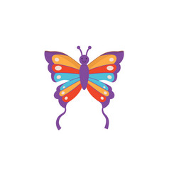 Flying Kite In The Shape Of Butterfly Flat Style