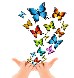 Hands Releasing Butterflies