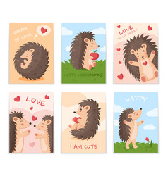 Hedgehog Hugs Cute Printable Greeting Cards