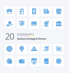 20 Business Strategy And Finance Blue Color Icon