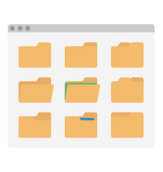 Desktop Interface Window With Folders Shape Icon