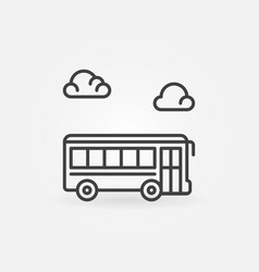 School Bus Concept Simple Line Icon Side