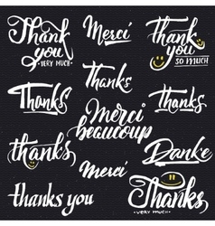 Thank You Merci Beaucoup Danke- Typographic