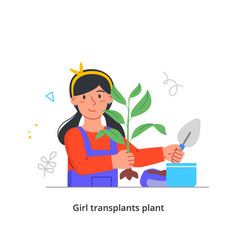 Transplanting Plants Concept