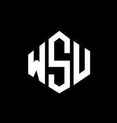 Wsu Letter Logo Design With Polygon Shape