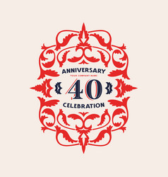 40 Years Anniversary Celebration Card