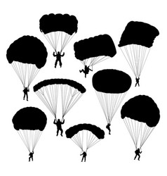 Skydiver Silhouette Stencil Templates Set