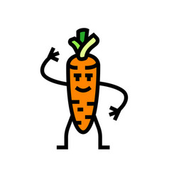 Carrot Vegetable Character Color Icon