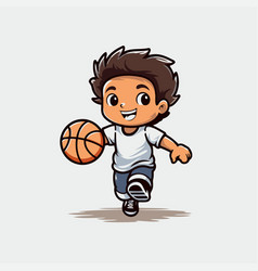 Cartoon Boy Playing Basketball - Eps10