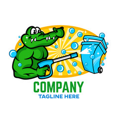 Modern Trash Can With Aligator Logo