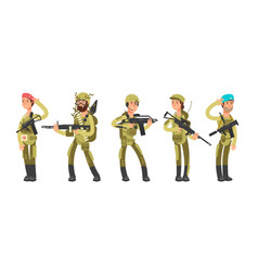 Us Army Cartoon Man And Woman Soldiers In Uniform