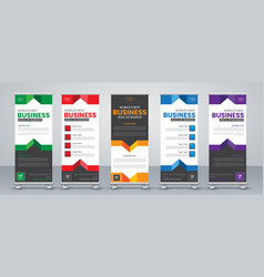 Abstract Roll Up Banner Design Set