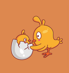 Cute Hatching Egg Chicken And His Mom