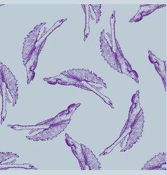 Flying Swan Seamless Pattern