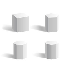 Basic 3d Geometric Shapes Cube Cuboid Hexagon