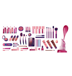 Cosmetics And Fashion Set With Make Up Artist