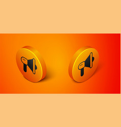 Isometric Megaphone Icon Isolated On Orange