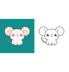 Kawaii Baby Rat Clipart Multicolored And Black