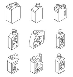 Motor Oil Icons Set Outine