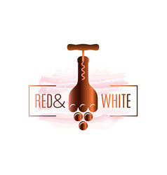 Wine Bottle Watercolor Logo Corkscrew With