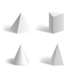 Basic 3d Geometric Pyramid Shapes Hexagonal