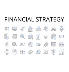 Financial Strategy Line Icons Collection