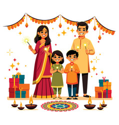 Indian Family Celebrating Diwali