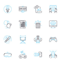 Social Media Management Linear Icons Set