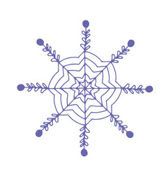 Very Peri Snowflake Element Clip Art Handdrawn