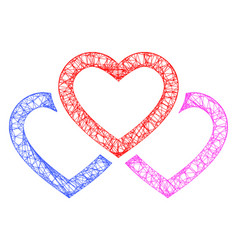 Web Network Triple Love Hearts Icon