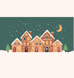 Gingerbread Houses Christmas Scene Cute