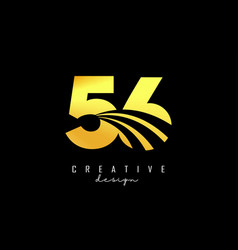 Golden Creative Number 56 5 6 Logo With Leading