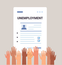 Hands Filling Unemployment Benefit Form Workers