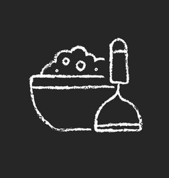 Mash Potato Chalk White Icon On Dark Background