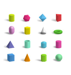 Set Of Basic 3d Geometric Shapes Colorful Sphere